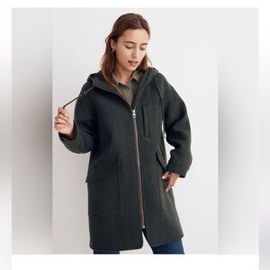 Madewell navy blue Lynnford coat wool blend insuluxe fabric size XXS